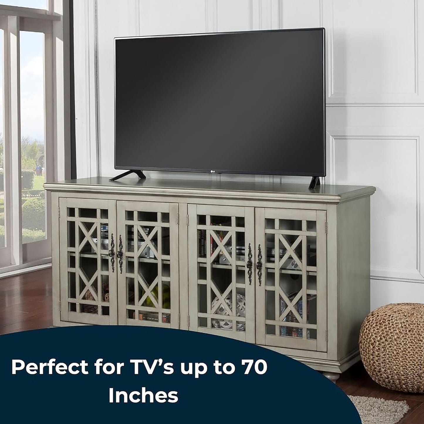 Martin Svensson Home Marche 63" TV Stand, Antique Silver